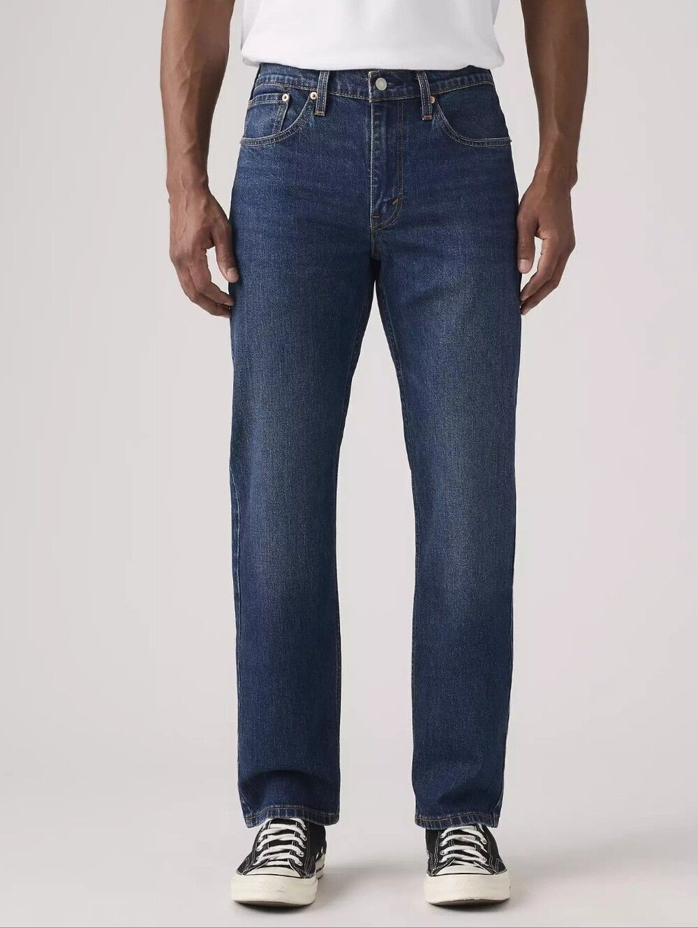 Levis Mens Dark Wash Blue 514 Straight Leg Low Stretch Denim Jeans Size 36x34
